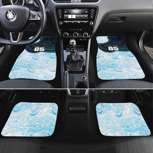 Custom Sharks Car Mats Fish Mascot With Aboriginal Indigenous