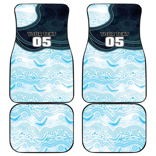 Custom Sharks Car Mats Fish Mascot With Aboriginal Indigenous