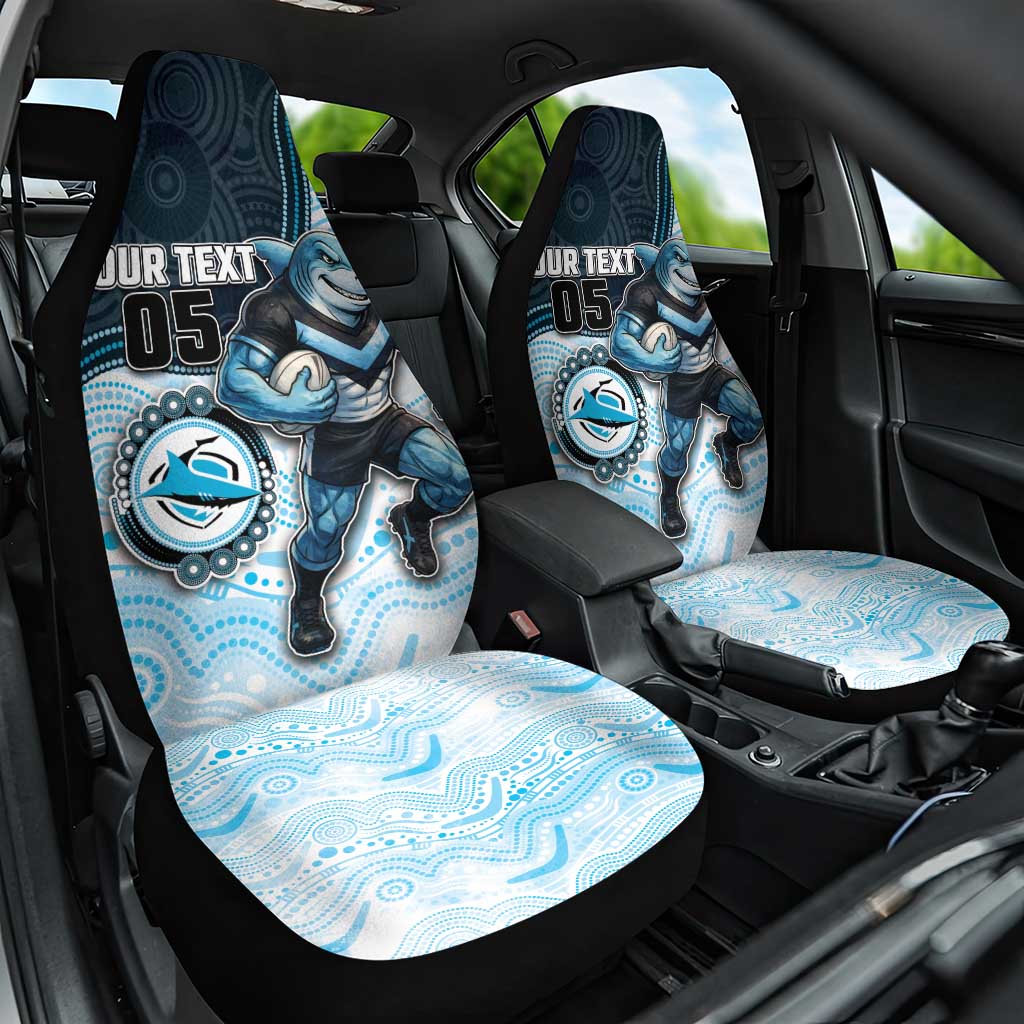 Custom Sharks Car Seat Cover Fish Mascot With Aboriginal Indigenous