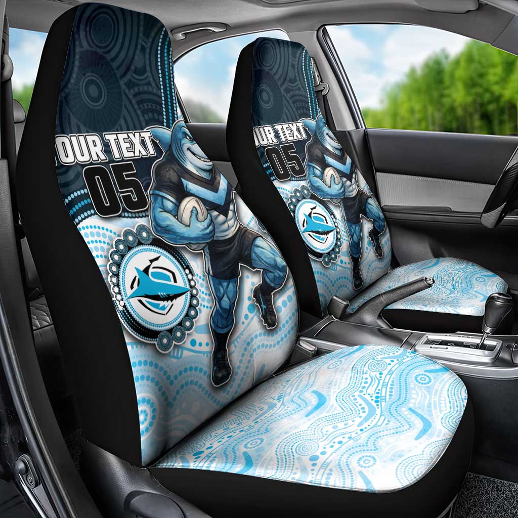Custom Sharks Car Seat Cover Fish Mascot With Aboriginal Indigenous