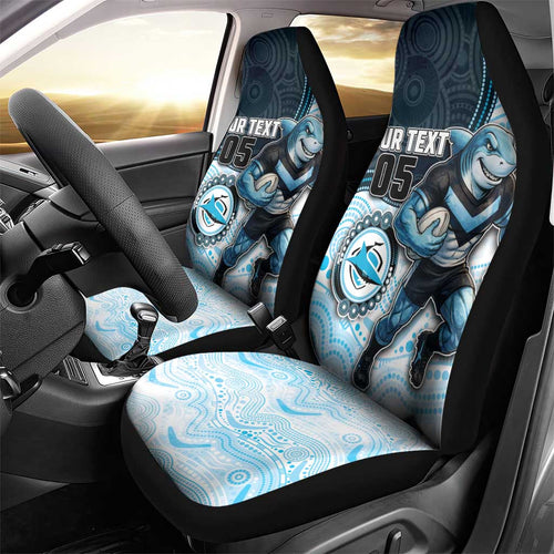Custom Sharks Car Seat Cover Fish Mascot With Aboriginal Indigenous