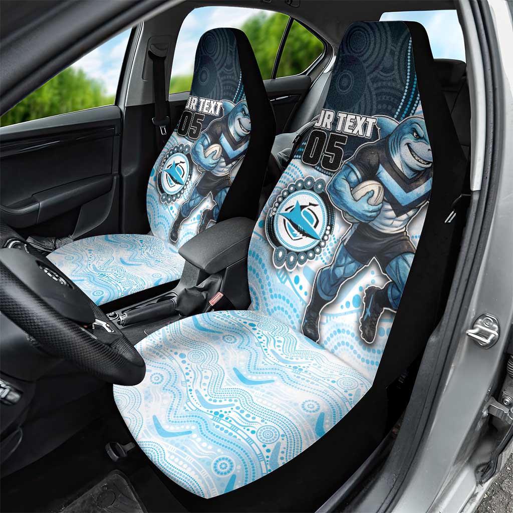 Custom Sharks Car Seat Cover Fish Mascot With Aboriginal Indigenous