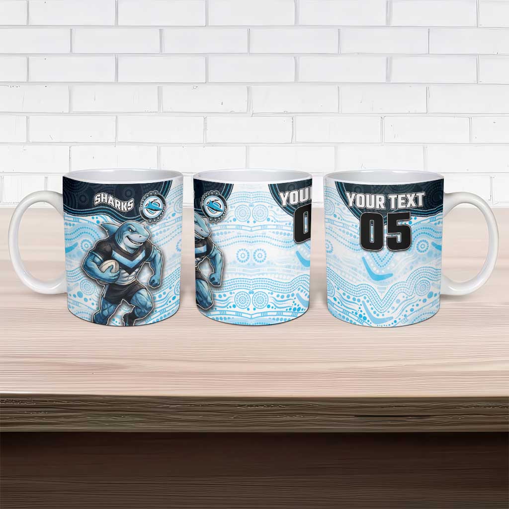 Custom Sharks Ceramic Mug Fish Mascot With Aboriginal Indigenous