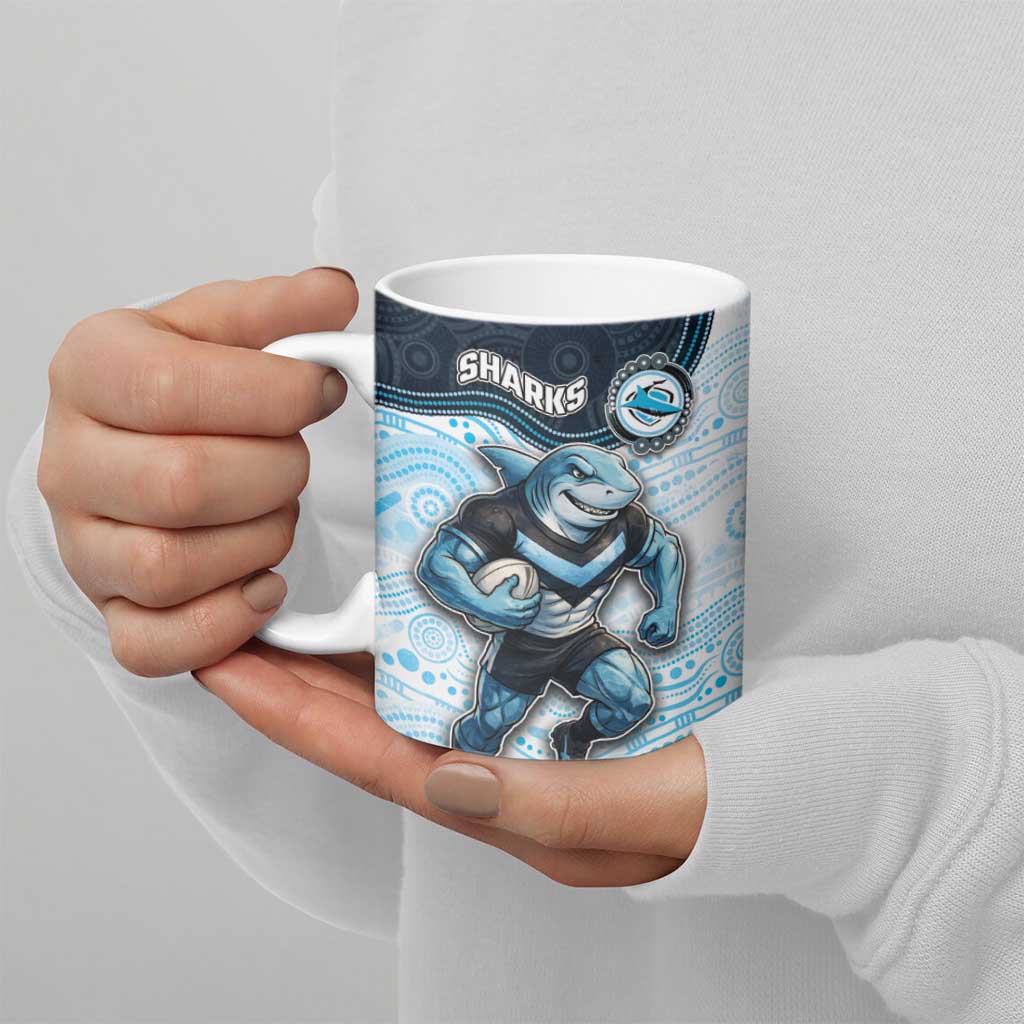 Custom Sharks Ceramic Mug Fish Mascot With Aboriginal Indigenous