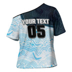 Custom Sharks Cross Shoulder Shirt Fish Mascot With Aboriginal Indigenous