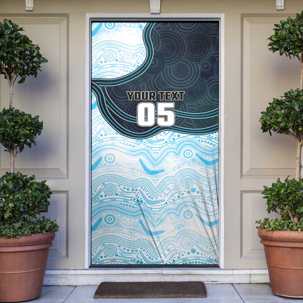 Custom Sharks Door Cover Fish Mascot With Aboriginal Indigenous