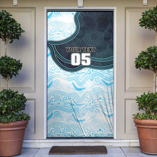 Custom Sharks Door Cover Fish Mascot With Aboriginal Indigenous