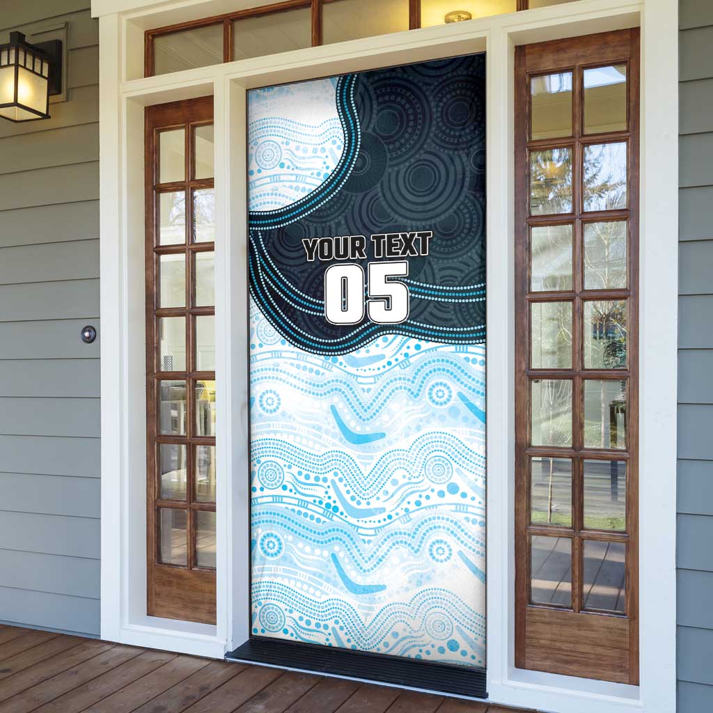 Custom Sharks Door Cover Fish Mascot With Aboriginal Indigenous