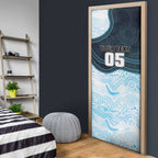 Custom Sharks Door Cover Fish Mascot With Aboriginal Indigenous