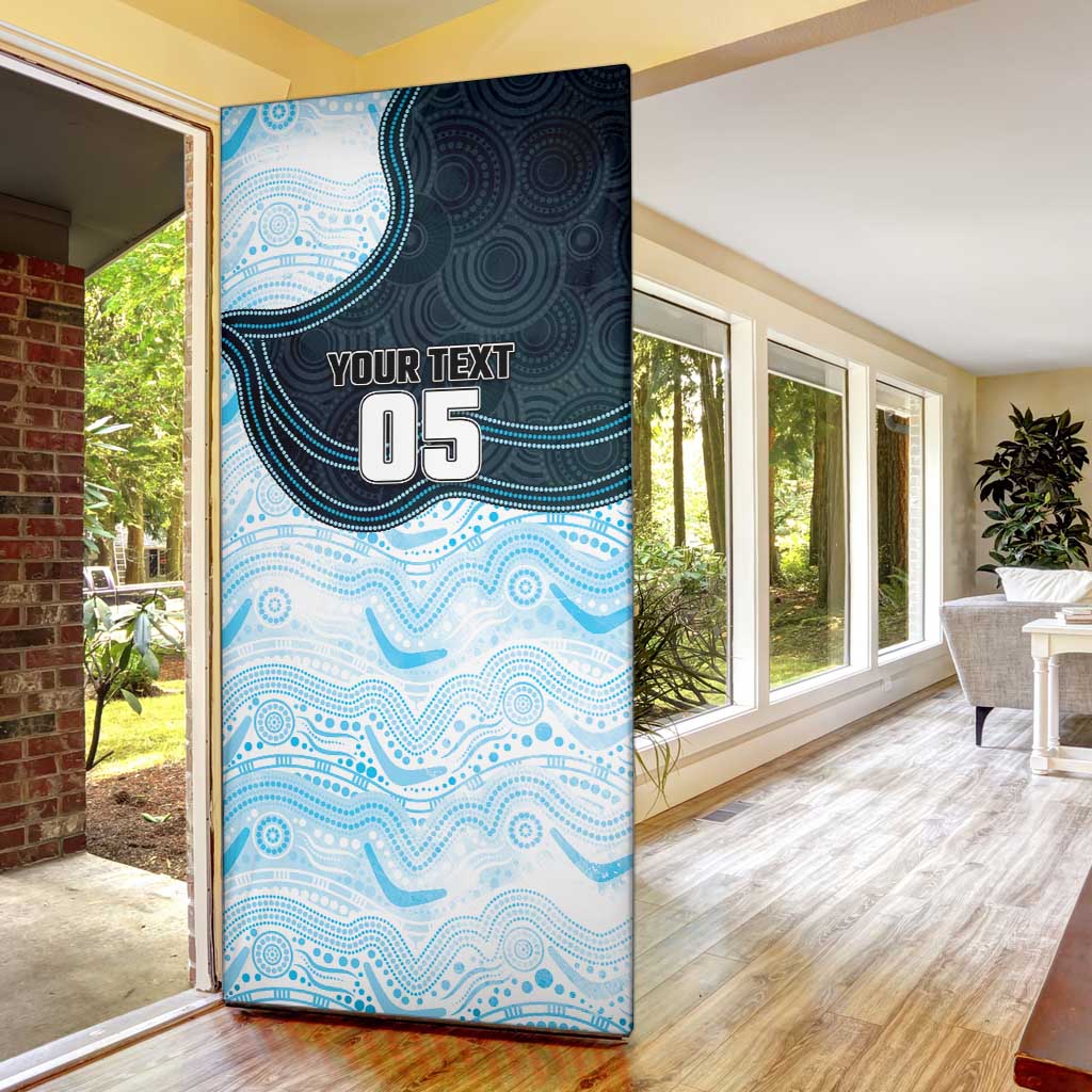 Custom Sharks Door Cover Fish Mascot With Aboriginal Indigenous