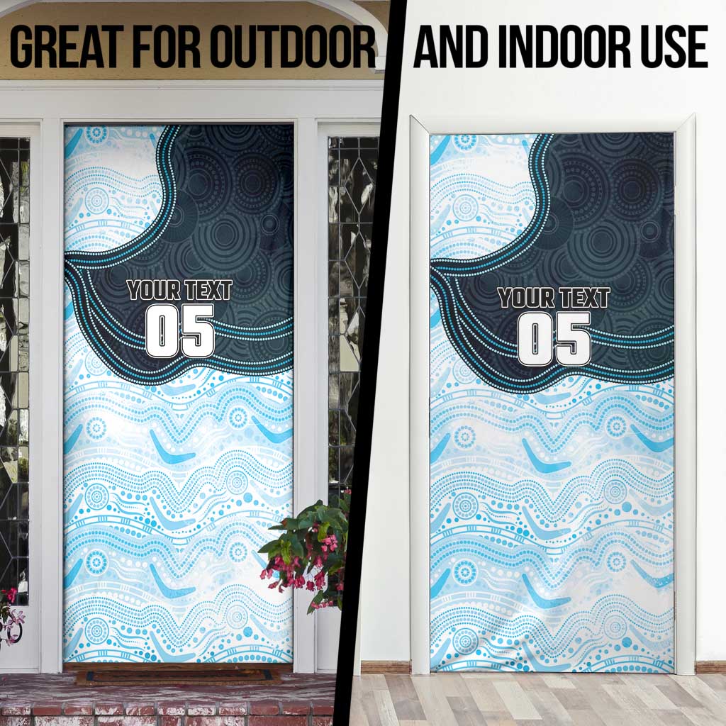 Custom Sharks Door Cover Fish Mascot With Aboriginal Indigenous