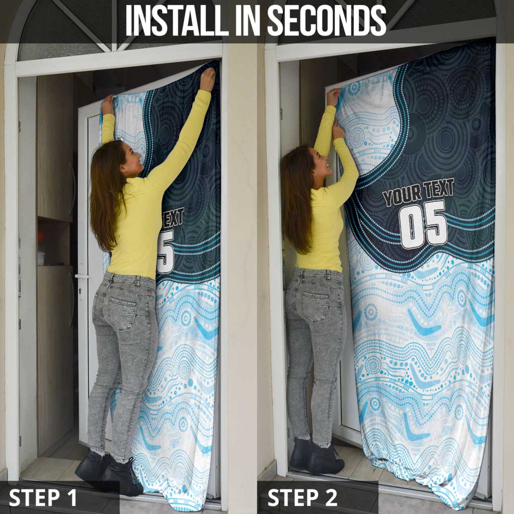Custom Sharks Door Cover Fish Mascot With Aboriginal Indigenous