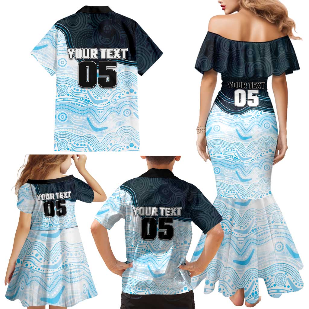 Custom Sharks Family Matching Mermaid Dress and Hawaiian Shirt Fish Mascot With Aboriginal Indigenous