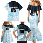 Custom Sharks Family Matching Mermaid Dress and Hawaiian Shirt Fish Mascot With Aboriginal Indigenous