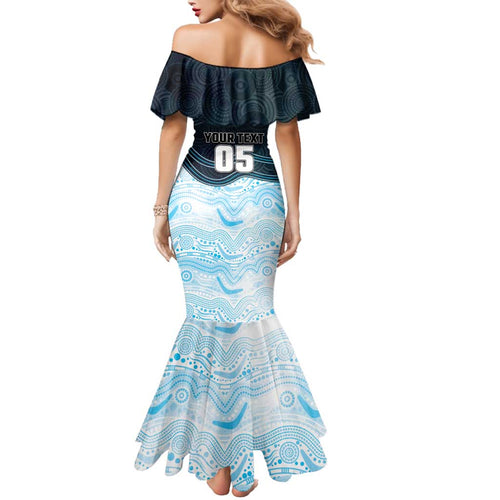 Custom Sharks Family Matching Mermaid Dress and Hawaiian Shirt Fish Mascot With Aboriginal Indigenous