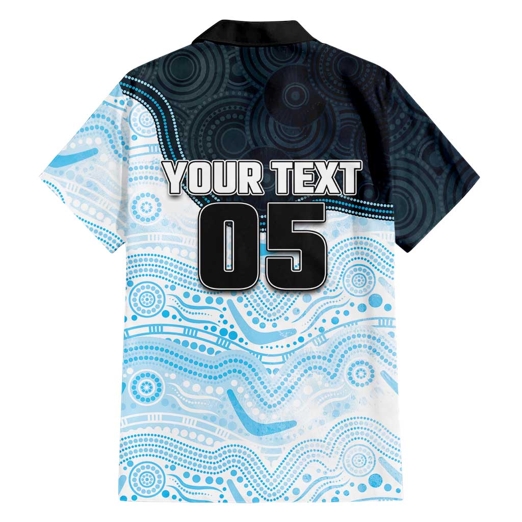 Custom Sharks Family Matching Off Shoulder Short Dress and Hawaiian Shirt Fish Mascot With Aboriginal Indigenous