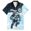 Custom Sharks Family Matching Summer Maxi Dress and Hawaiian Shirt Fish Mascot With Aboriginal Indigenous