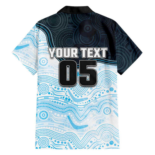Custom Sharks Family Matching Summer Maxi Dress and Hawaiian Shirt Fish Mascot With Aboriginal Indigenous