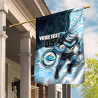 Custom Sharks Garden Flag Fish Mascot With Aboriginal Indigenous
