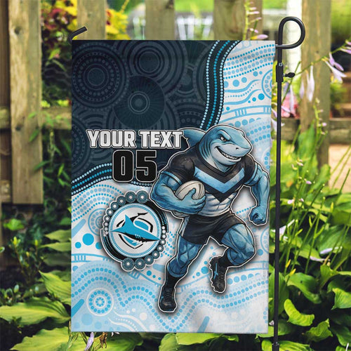 Custom Sharks Garden Flag Fish Mascot With Aboriginal Indigenous