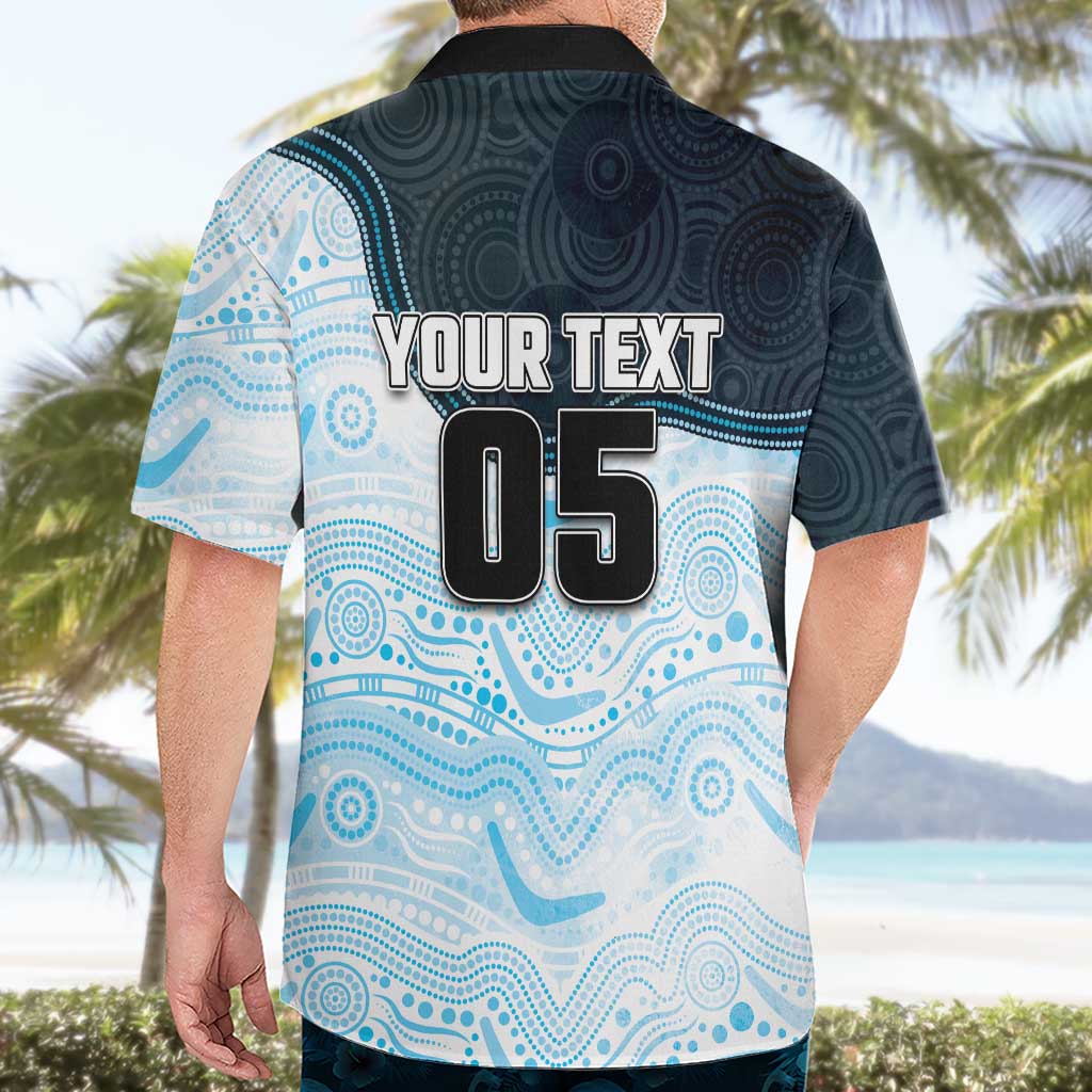 Custom Sharks Hawaiian Shirt Fish Mascot With Aboriginal Indigenous