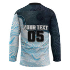 Custom Sharks Hockey Jersey Fish Mascot With Aboriginal Indigenous