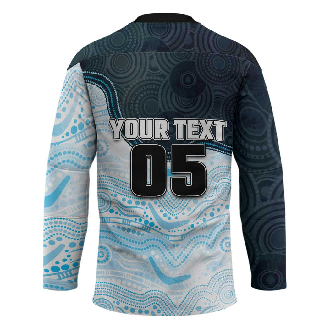 Custom Sharks Hockey Jersey Fish Mascot With Aboriginal Indigenous