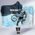 Custom Sharks Hooded Blanket Fish Mascot With Aboriginal Indigenous