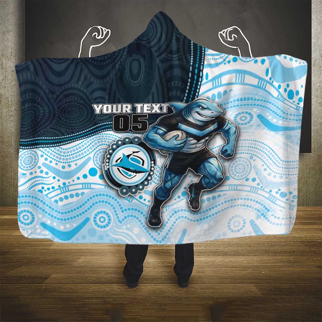 Custom Sharks Hooded Blanket Fish Mascot With Aboriginal Indigenous