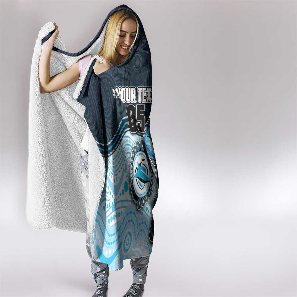 Custom Sharks Hooded Blanket Fish Mascot With Aboriginal Indigenous
