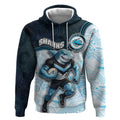 Custom Sharks Hoodie Fish Mascot With Aboriginal Indigenous
