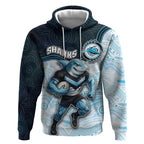 Custom Sharks Hoodie Fish Mascot With Aboriginal Indigenous
