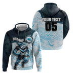 Custom Sharks Hoodie Fish Mascot With Aboriginal Indigenous