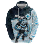 Custom Sharks Hoodie Fish Mascot With Aboriginal Indigenous