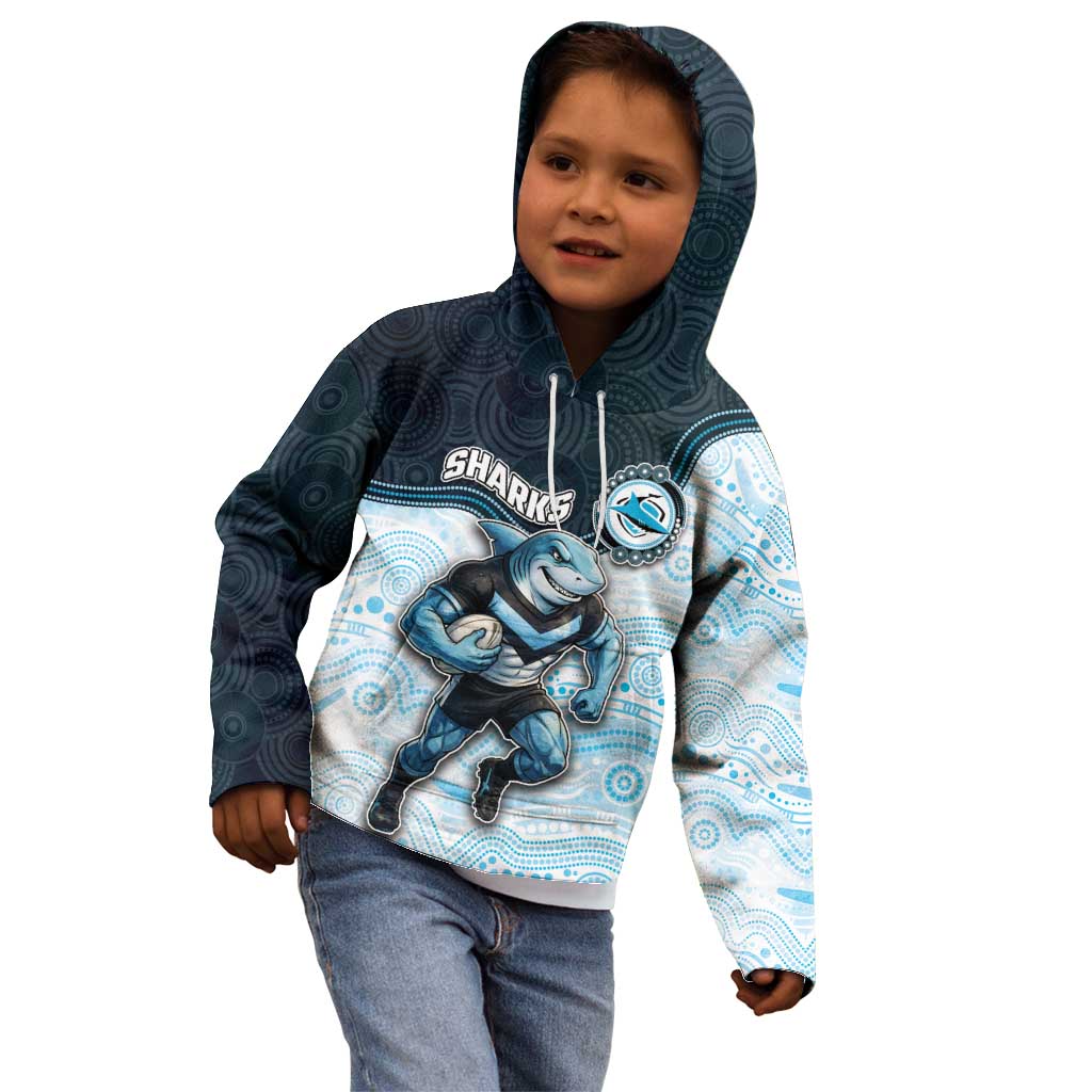 Custom Sharks Kid Hoodie Fish Mascot With Aboriginal Indigenous