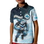 Custom Sharks Kid Polo Shirt Fish Mascot With Aboriginal Indigenous
