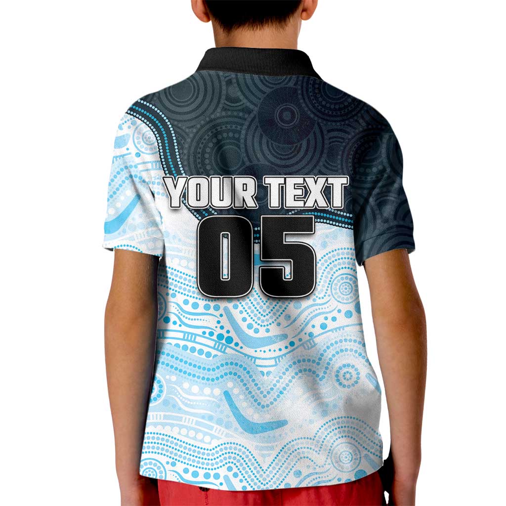 Custom Sharks Kid Polo Shirt Fish Mascot With Aboriginal Indigenous