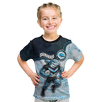 Custom Sharks Kid T Shirt Fish Mascot With Aboriginal Indigenous