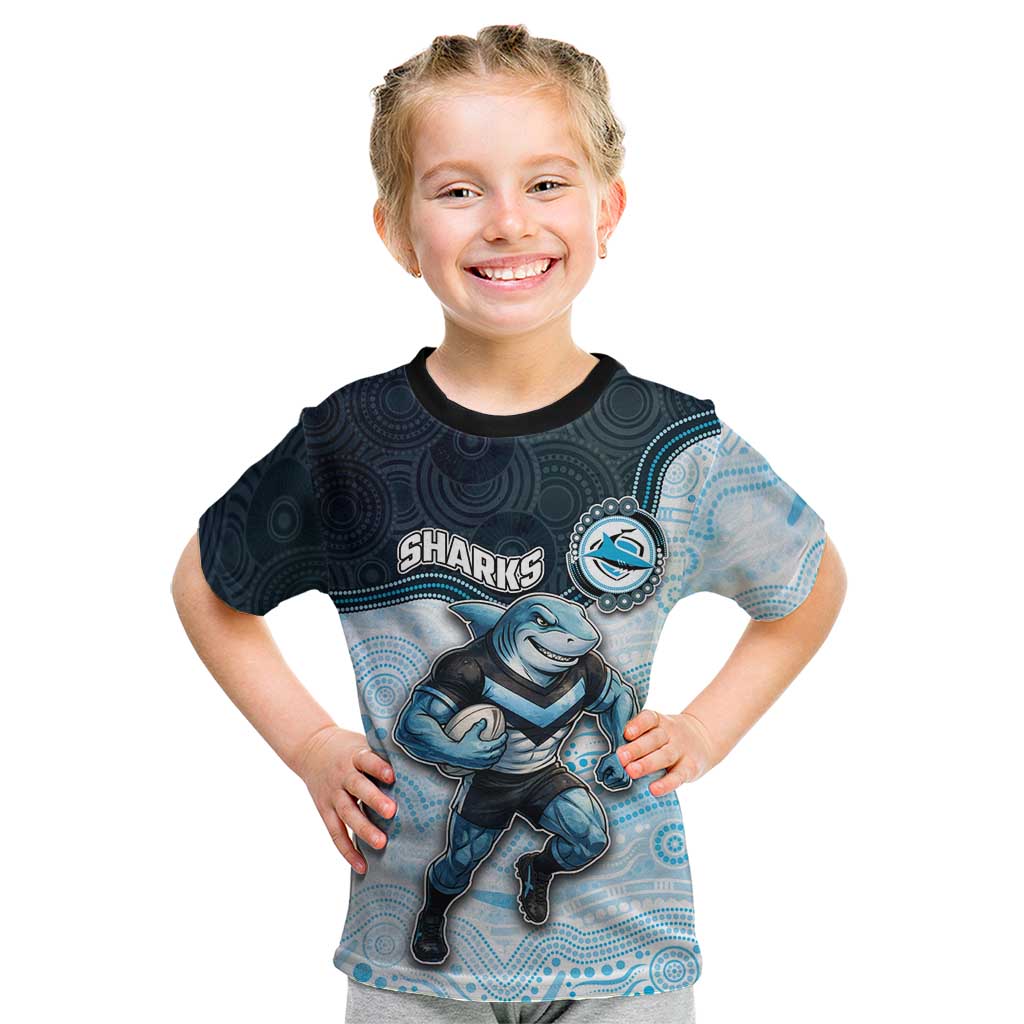 Custom Sharks Kid T Shirt Fish Mascot With Aboriginal Indigenous