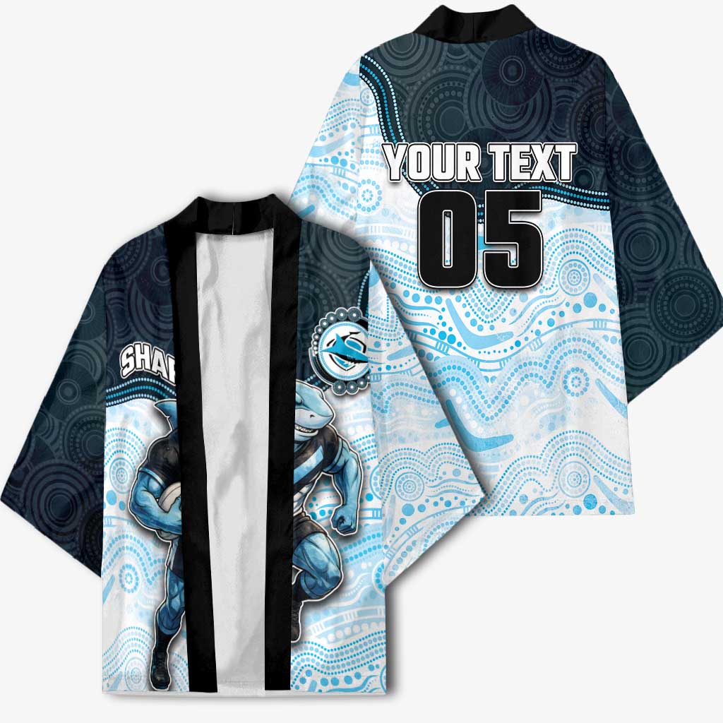 Custom Sharks Kimono Fish Mascot With Aboriginal Indigenous