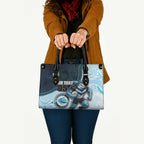 Custom Sharks Leather Bag Fish Mascot With Aboriginal Indigenous