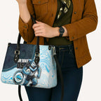 Custom Sharks Leather Bag Fish Mascot With Aboriginal Indigenous