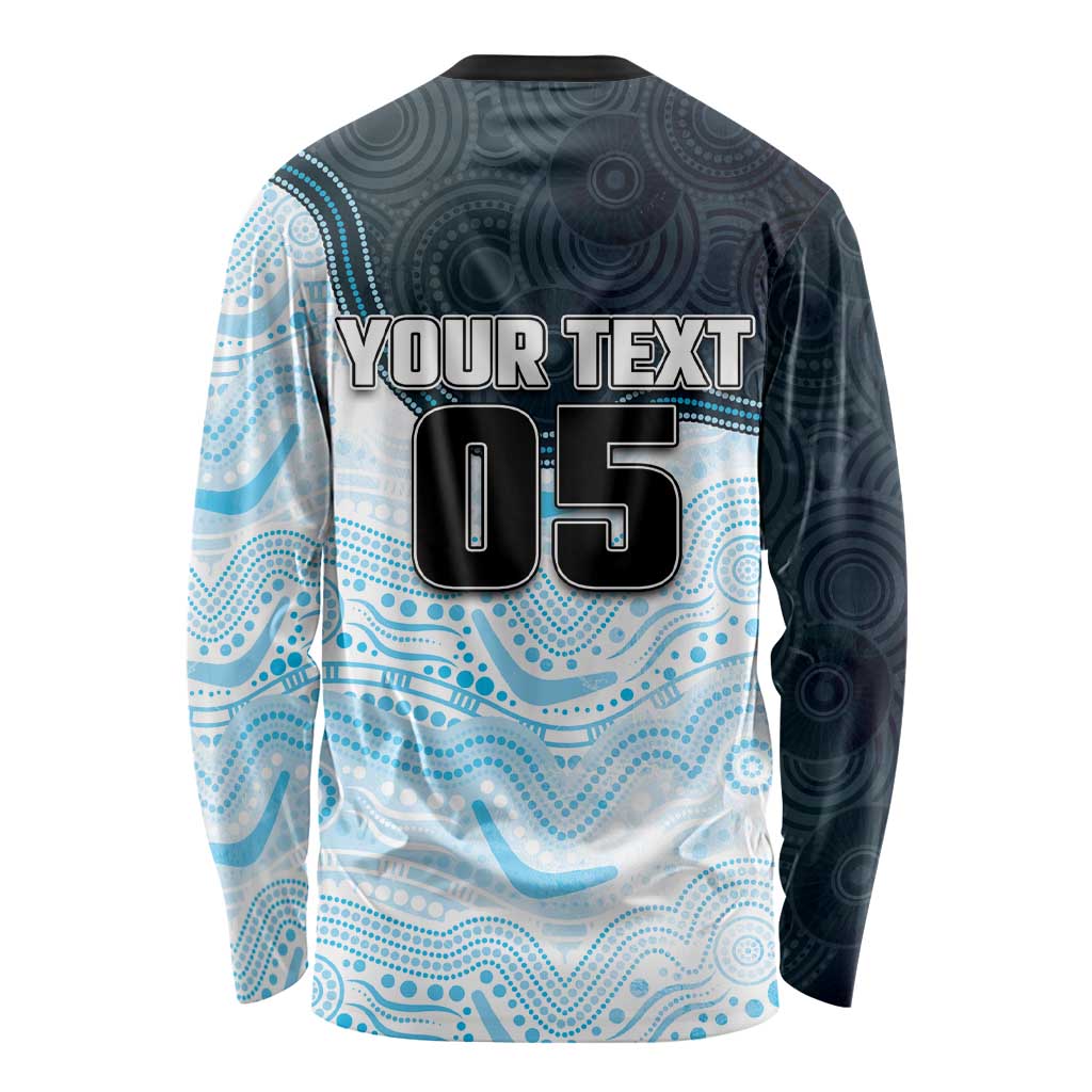 Custom Sharks Long Sleeve Shirt Fish Mascot With Aboriginal Indigenous