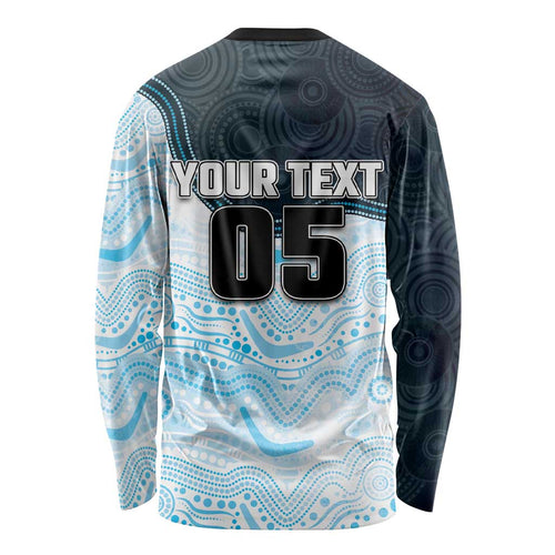 Custom Sharks Long Sleeve Shirt Fish Mascot With Aboriginal Indigenous