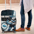 Custom Sharks Luggage Cover Fish Mascot With Aboriginal Indigenous