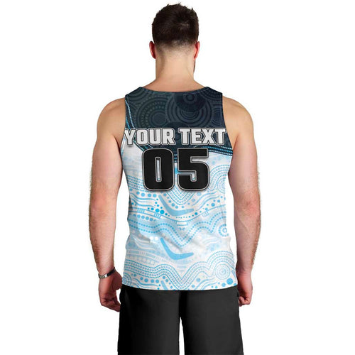 Custom Sharks Men Tank Top Fish Mascot With Aboriginal Indigenous