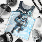 Custom Sharks Men Tank Top Fish Mascot With Aboriginal Indigenous
