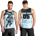 Custom Sharks Men Tank Top Fish Mascot With Aboriginal Indigenous