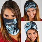 Custom Sharks Neck Gaiter Fish Mascot With Aboriginal Indigenous