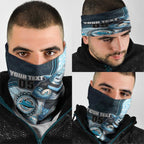 Custom Sharks Neck Gaiter Fish Mascot With Aboriginal Indigenous